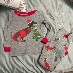 Christmas dinosaur long sleeve pajama set 3T toddler boy